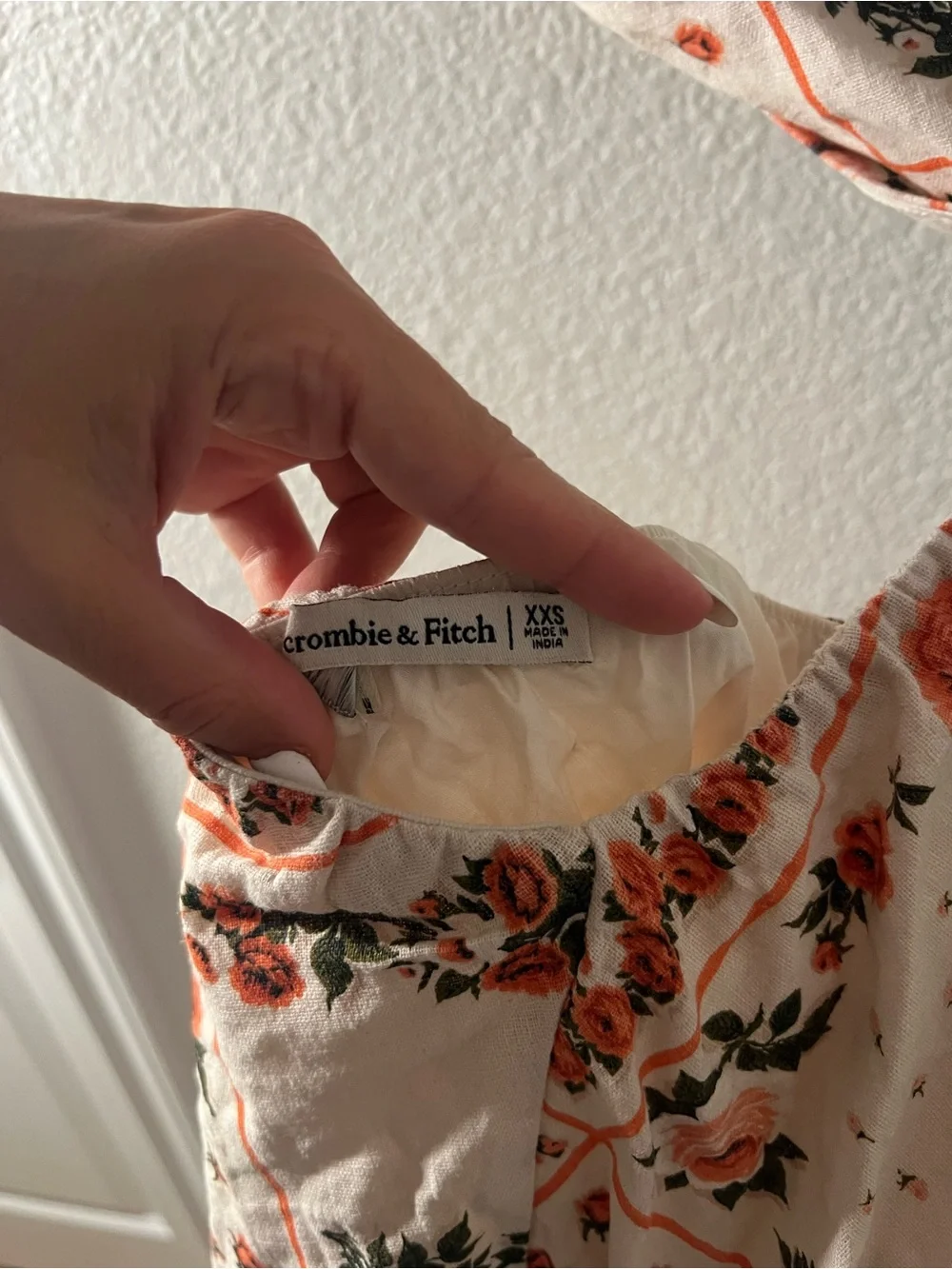 Abercrombie & Fitch Bandana Maxi Dress with Coral Floral Print